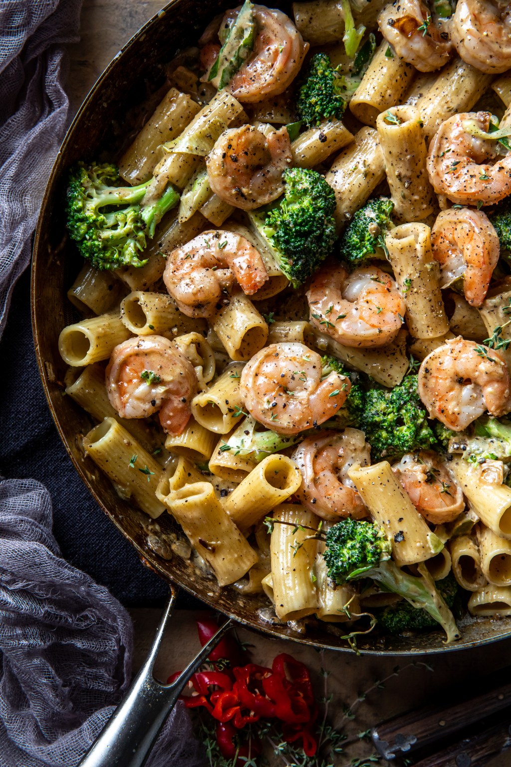 Jerk Shrimp Rigatoni with&nbsp;Broccoli