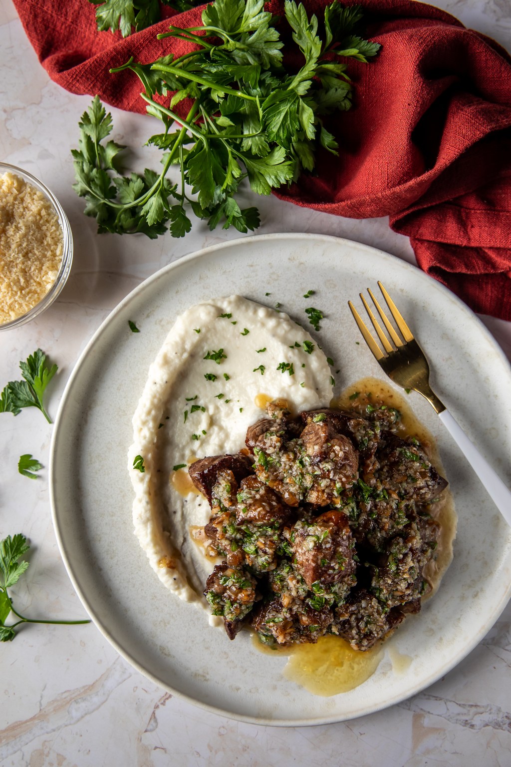 Ribeye Steak Bites with Garlic Parmesan&nbsp;Butter