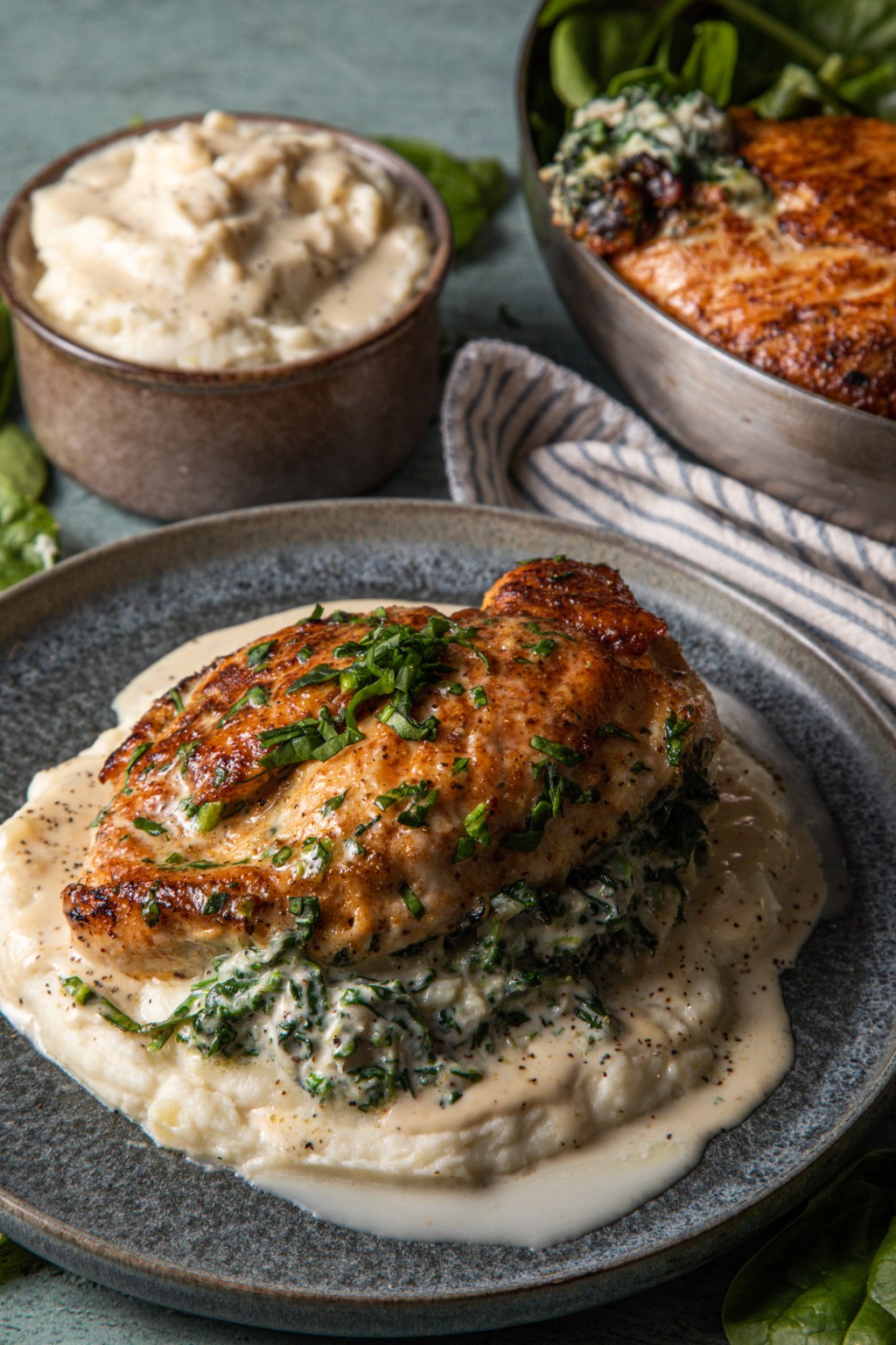 Creamy Crab & Spinach Stuffed Chicken