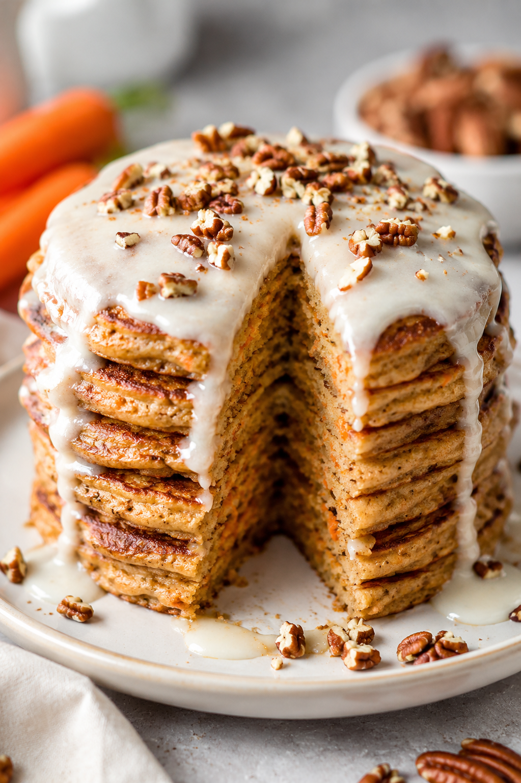 dariuscooks carrot cake pancakes with cream cheese frosting
