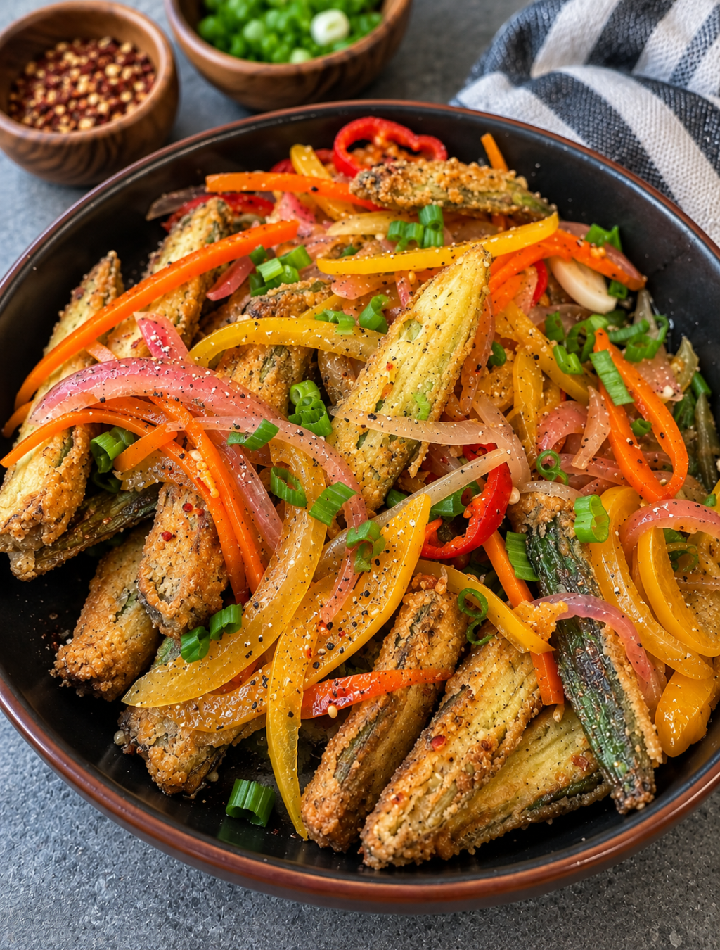 Chinese Salt & Pepper Fried Okra