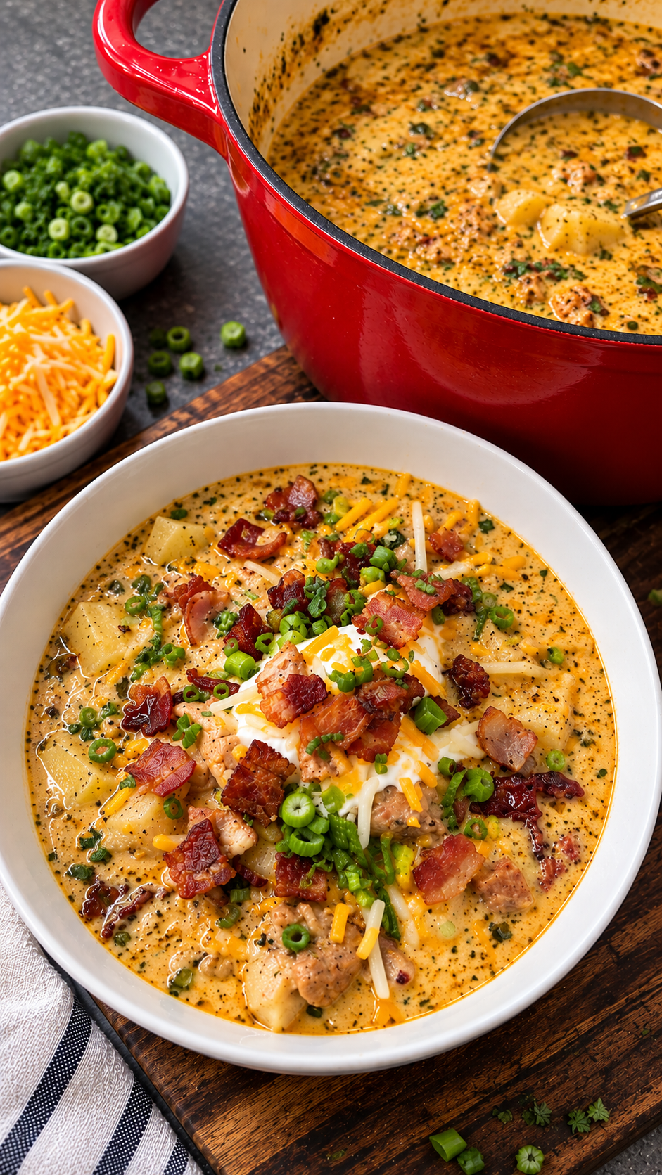 Cajun Chicken and Loaded Baked Potato Soup